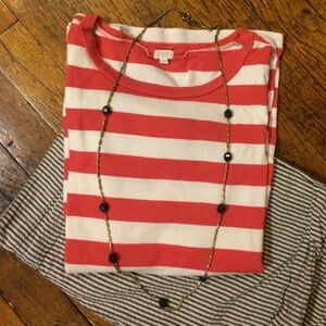J.Crew Coral Striped Top